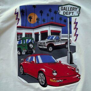 GALLERY DEPT Men’s Drive Thru Cream Color Graphic Tee Shirt sz M
